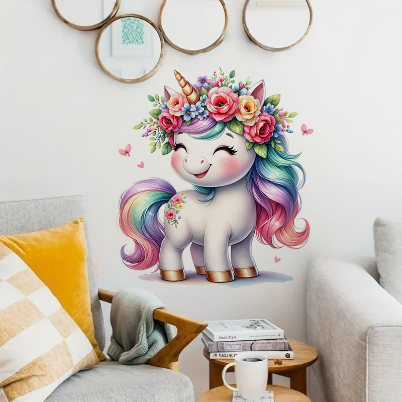 Home Bathroom Wall Tiles - Stiker Unicorn cat air, stiker dinding