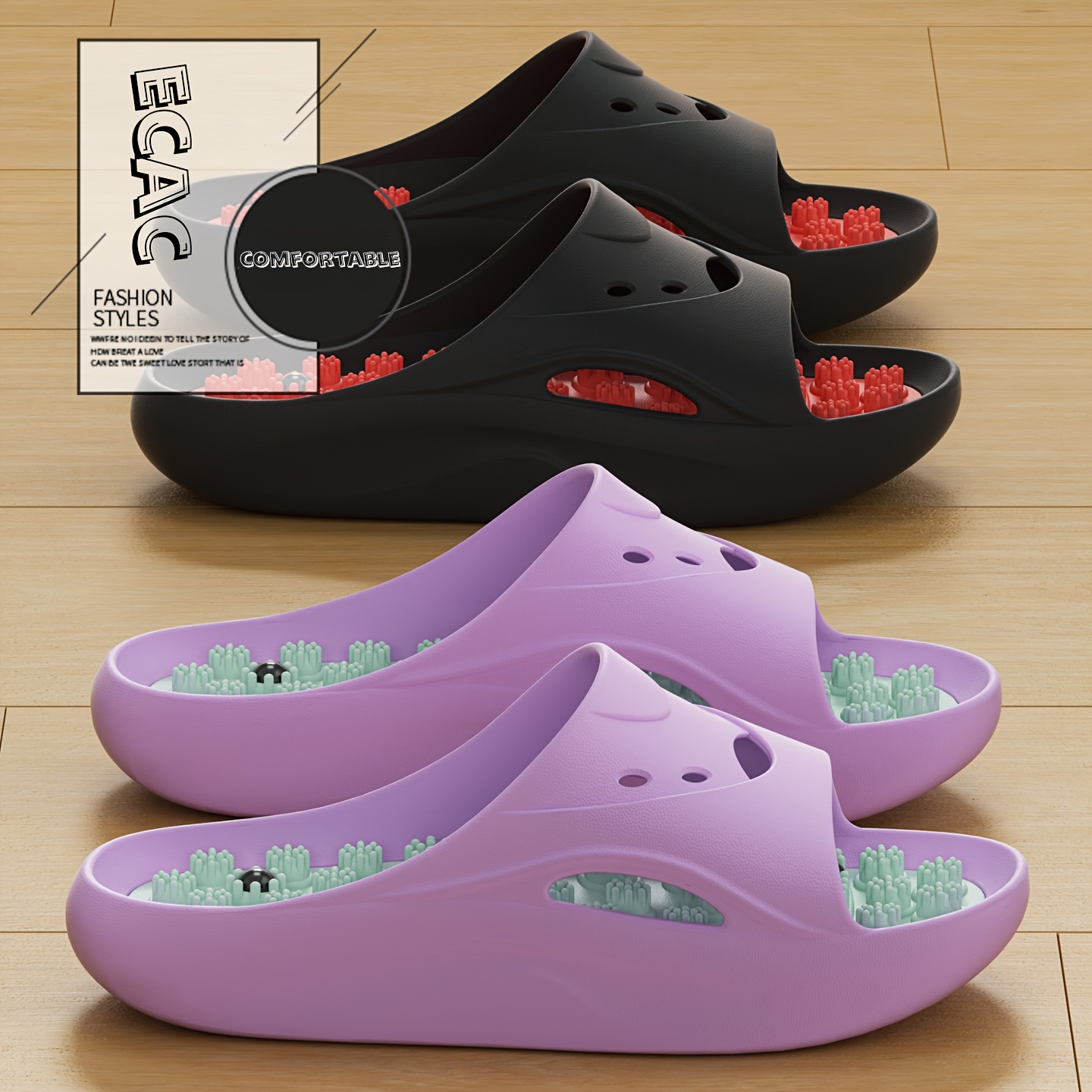 Home Bath - Sandal Pijat EVA Wanita Pria, Sol