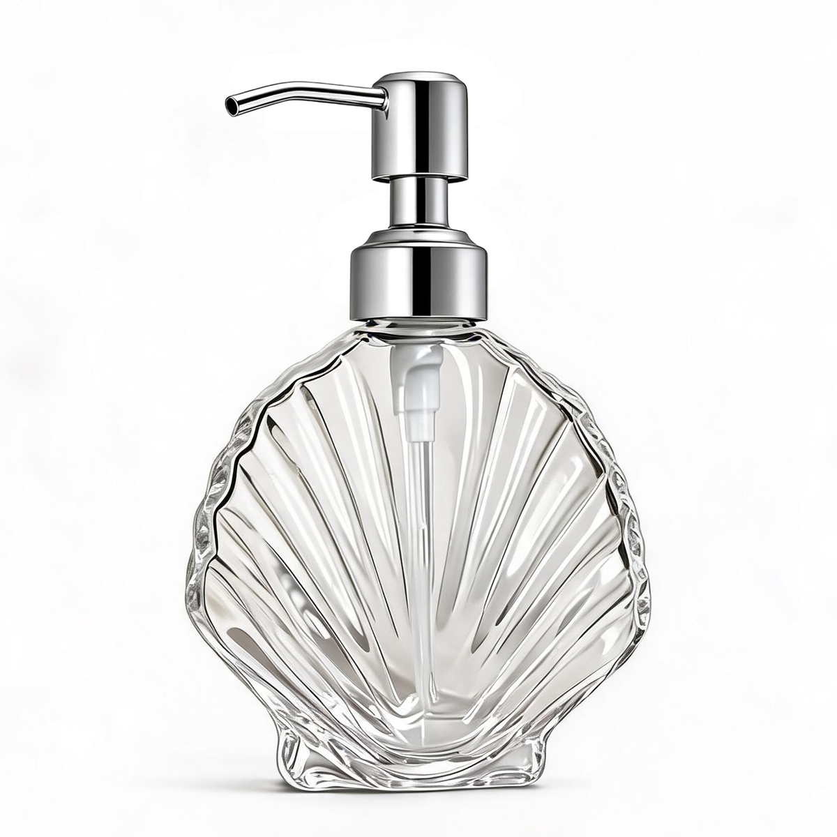 Home Bathroom Soap Dispenser - Dispenser Sabun Kaca Kerang Dekoratif dengan