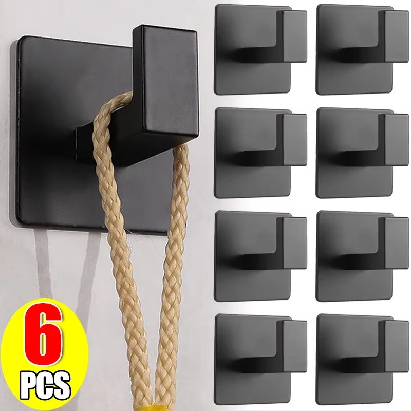 Robe Hook Adhesive - 1/6 Buah Kait Dinding Berperekat Kuat