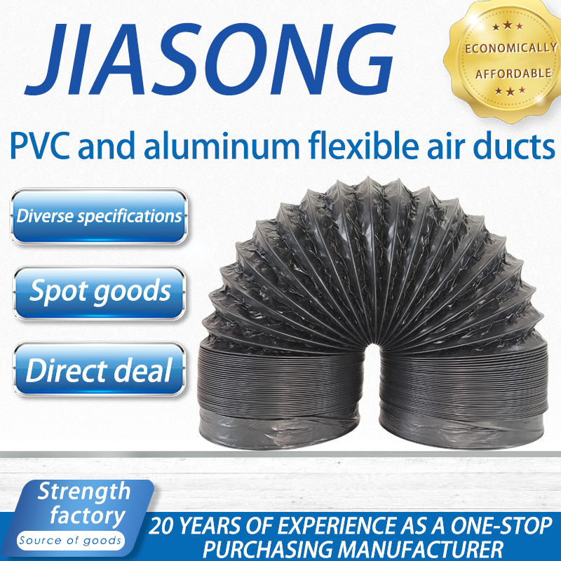 Home Bathroom Ventilation - Saluran Fleksibel Knalpot Hitam dengan Selang