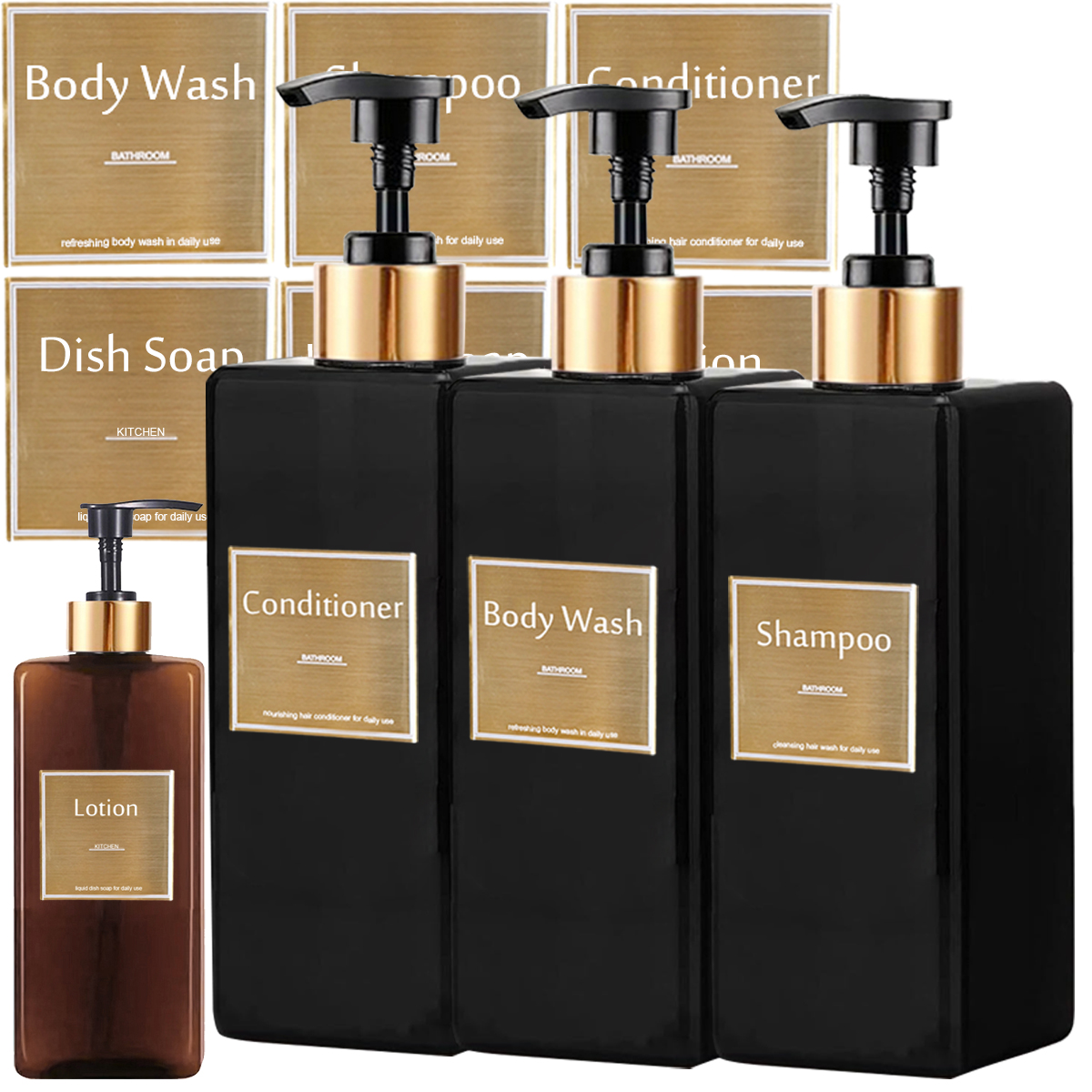 Home Bathroom Soap Dispenser - Botol sabun mandi, Set Dispenser sabun