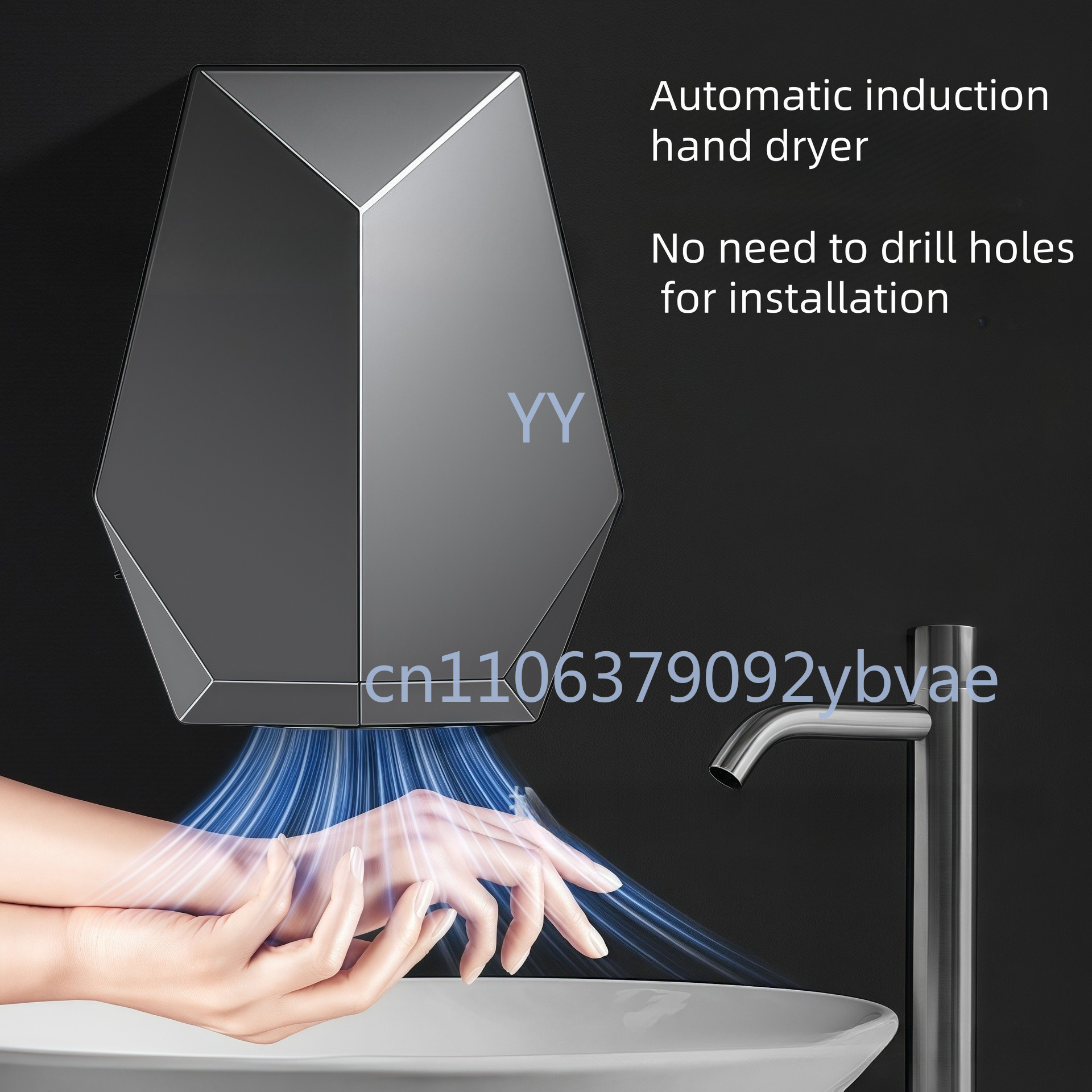 Home Bathroom Hand Dryer - Pengering Tangan Otomatis Cerdas dengan Induksi,