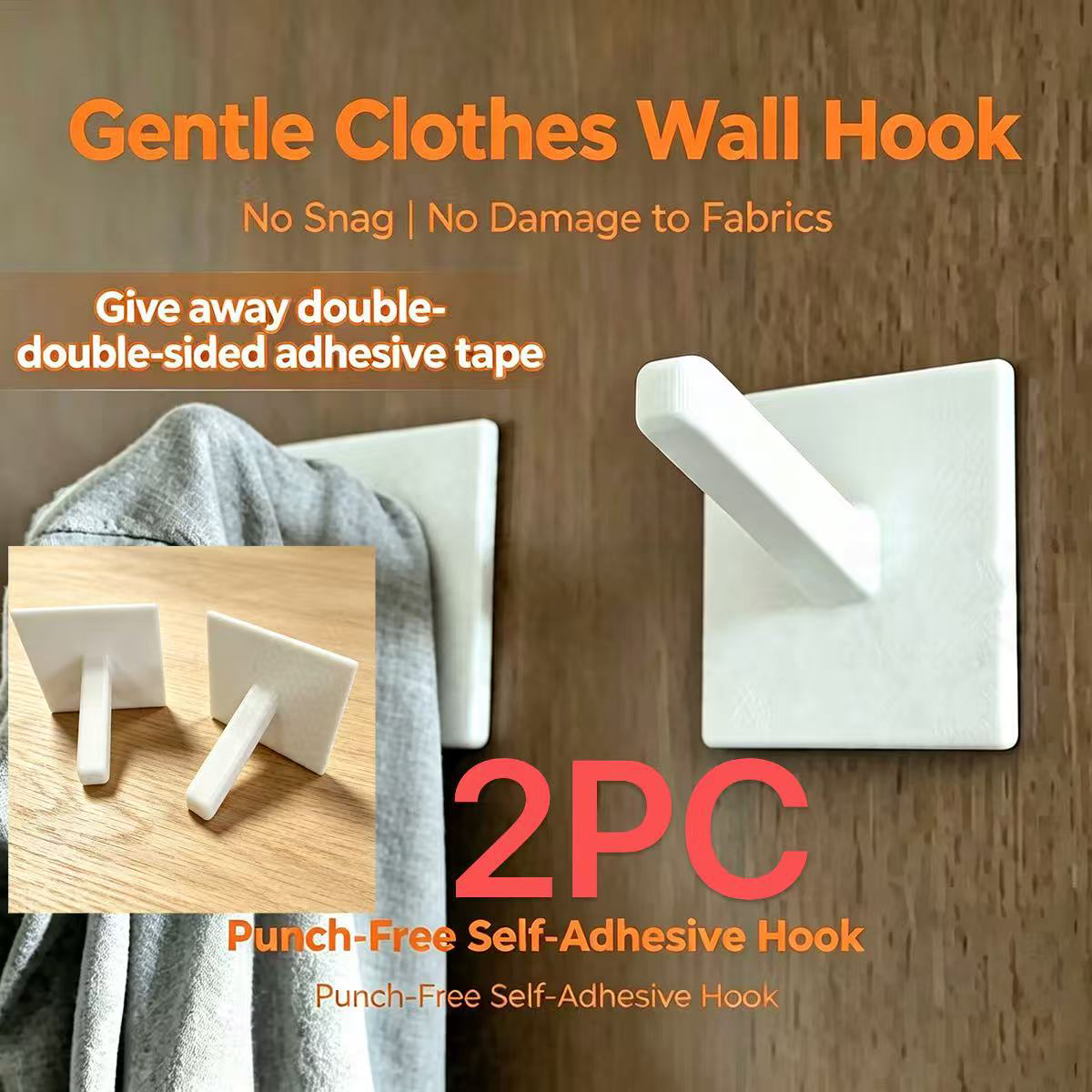 Robe Hook Adhesive - Perekat Gantungan Baju Anti-Selip dengan Alas