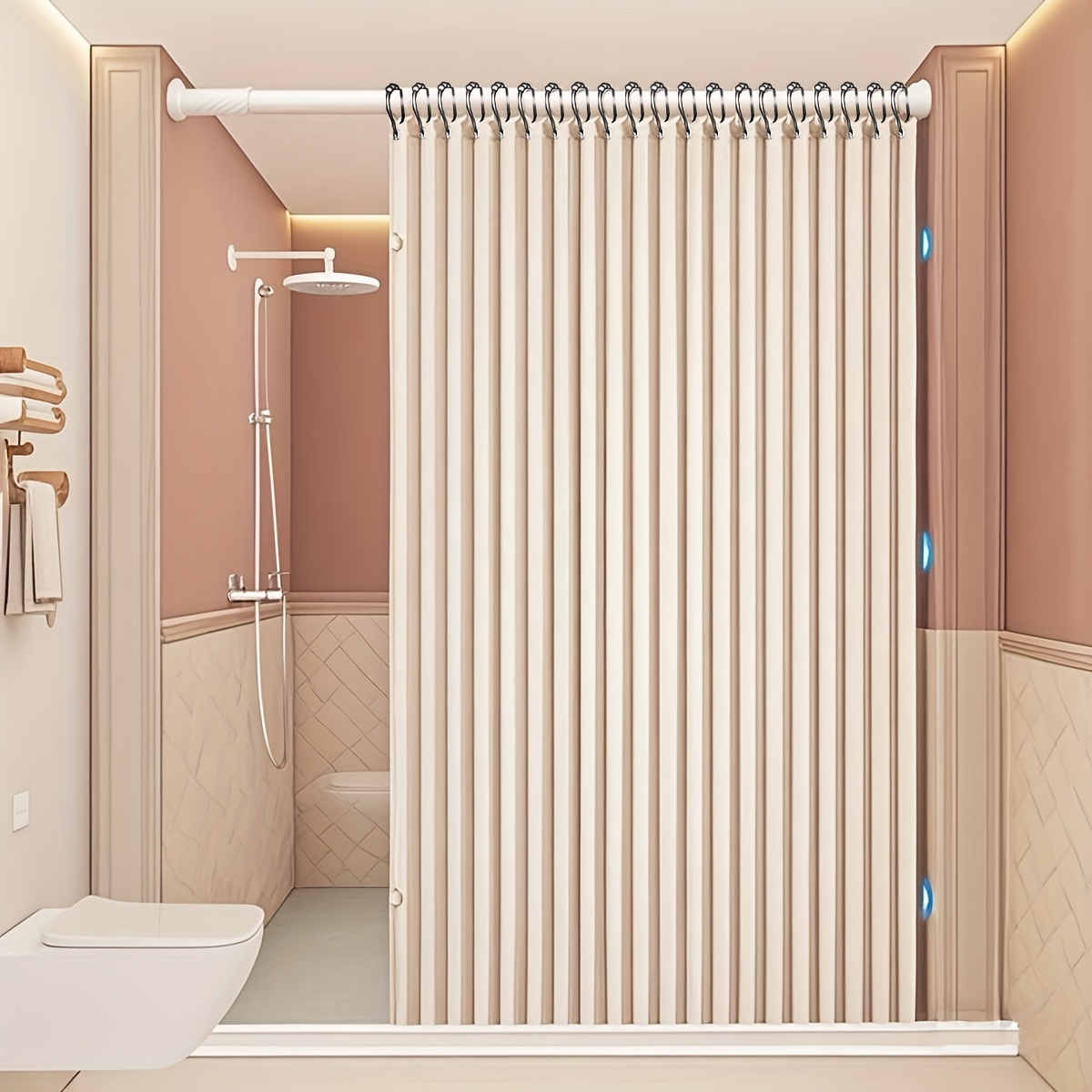 Home Bathroom Partition - Tirai Kamar Mandi Lipat Magnetik Dua