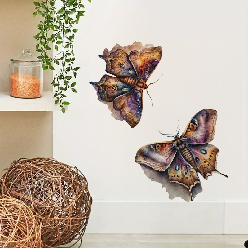 Home Bathroom Wall Tiles - Stiker Ngengat Gotik Cantik, Stiker Dinding