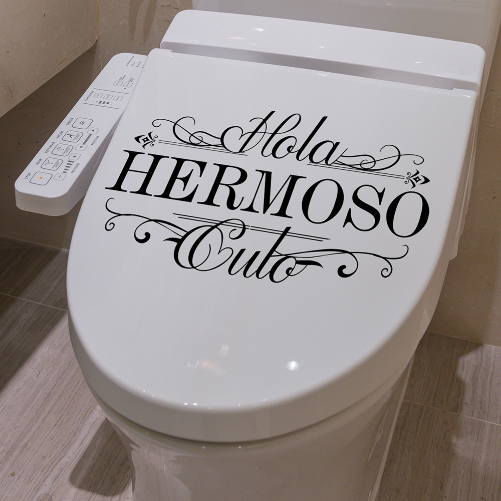 Home Bathroom Wall Tiles - Stiker Dinding Toilet Hola Heromoso Lucu