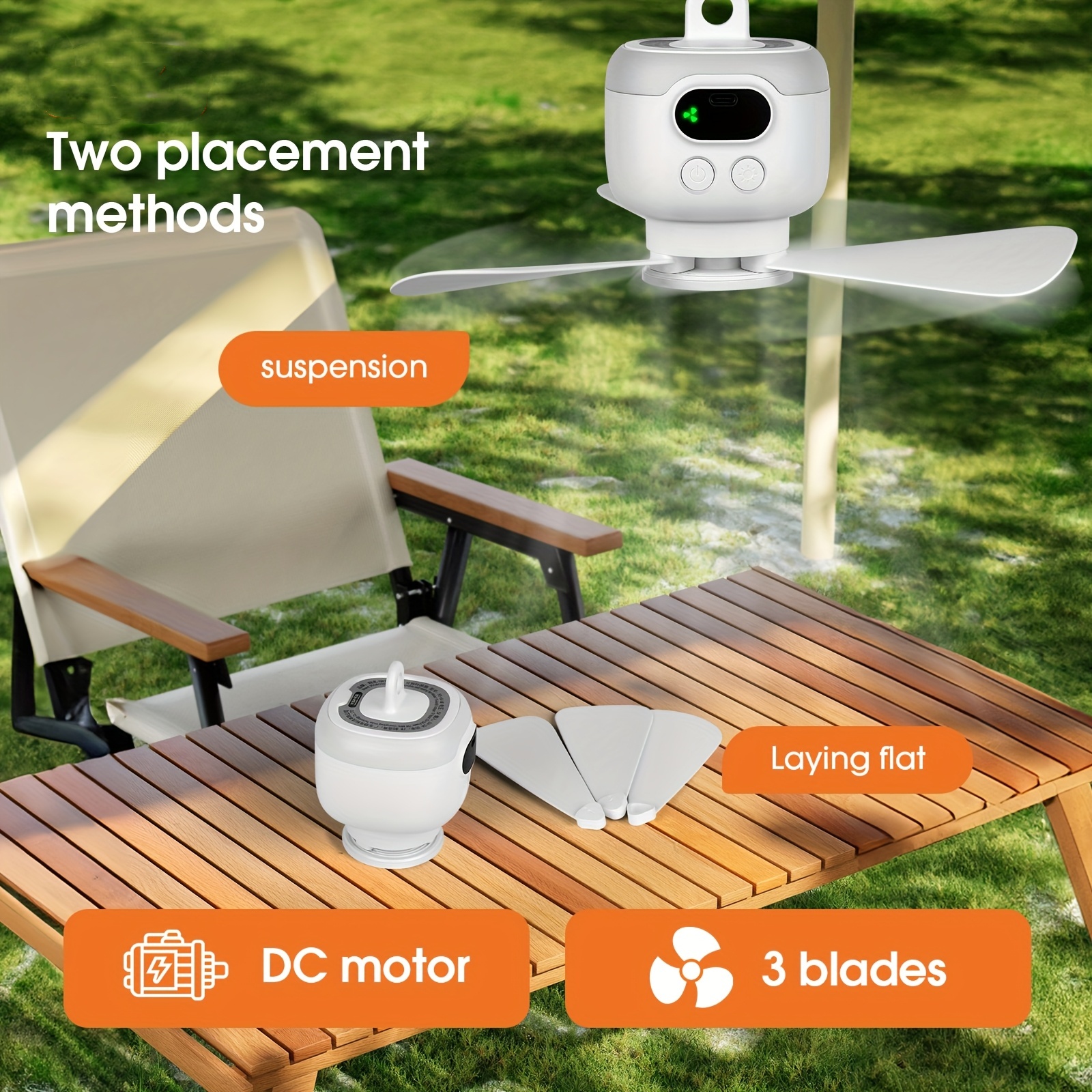 Home Bathroom Ventilation - Kipas angin plafon portabel 8000mAh, kipas