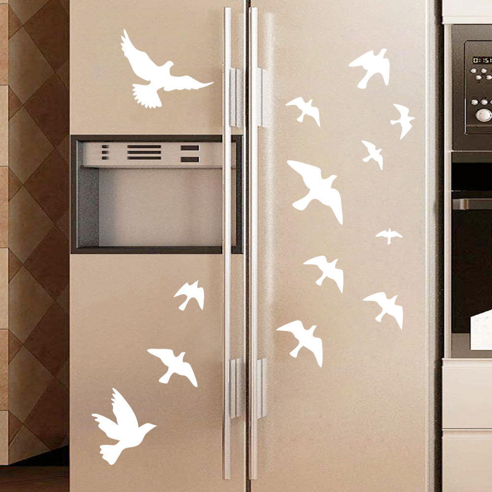 Home Bathroom Wall Tiles - 12 Buah/Set Stiker Dinding Burung Dekorasi