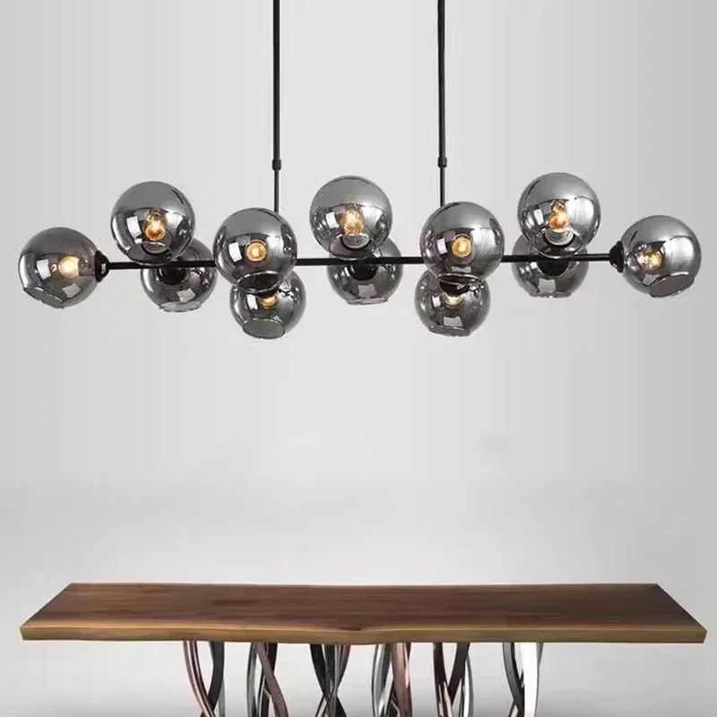 Home Of The Year Bathroom - Lampu Liontin LED Kaca Abu-abu untuk