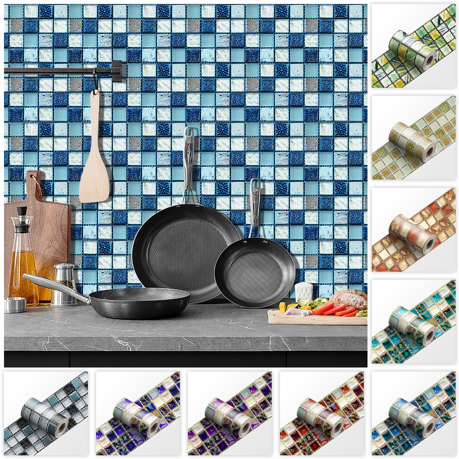 Home Bathroom Wall Tiles - 24 Gaya Stiker Dinding Mosaik 2D,