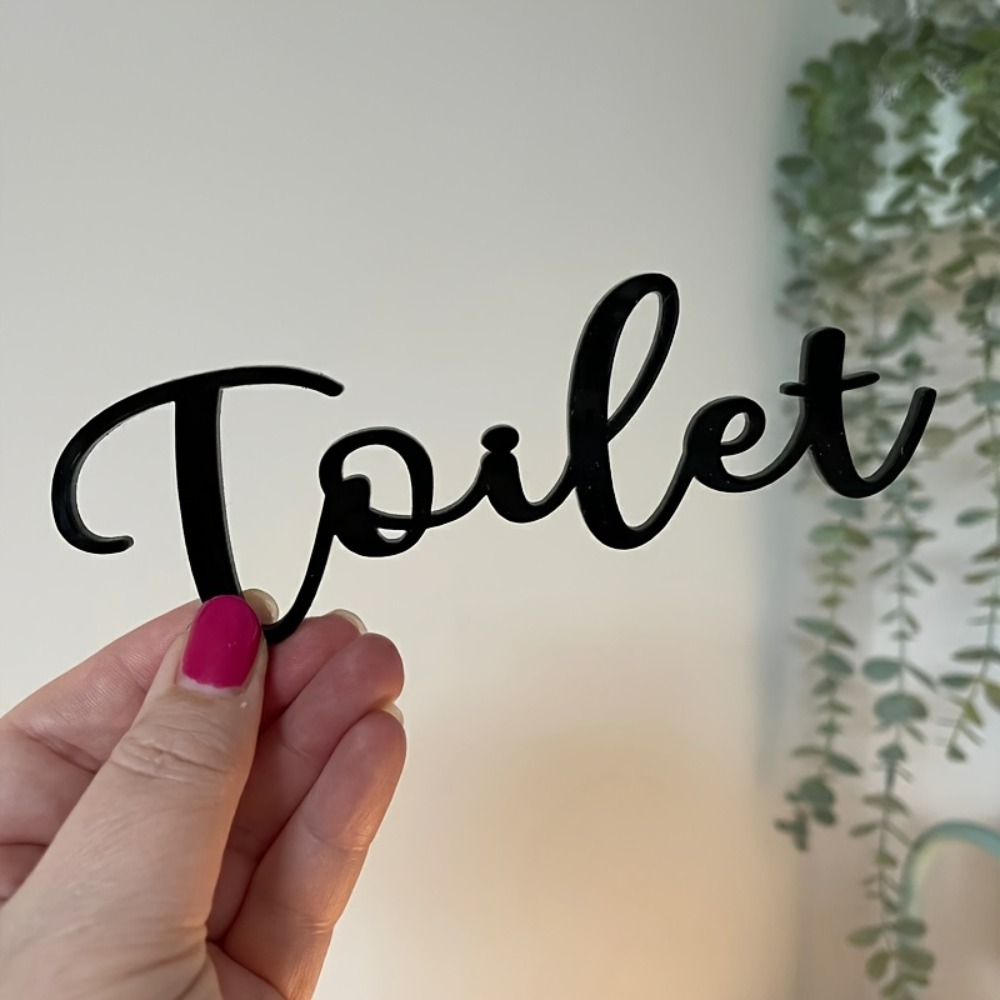 Home Bathroom Door - CIFBUY Tanda Huruf Plastik Modern, Plakat