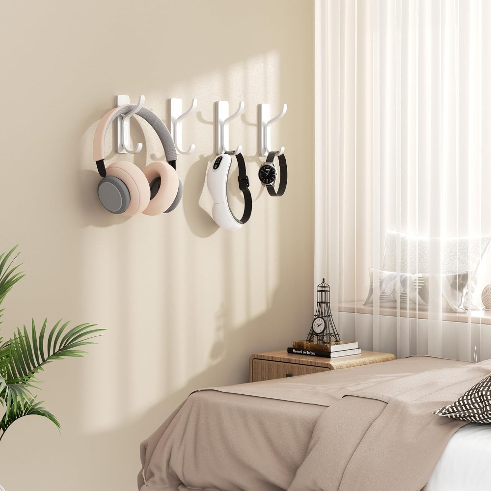 Robe Hook Adhesive - Kait Dinding Perekat Kuat 4 Buah,