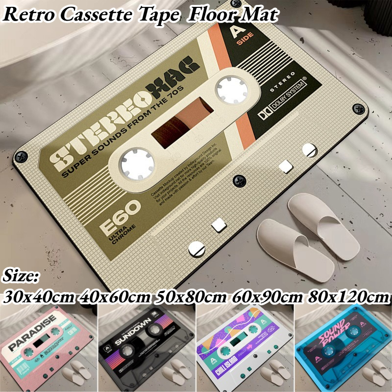 Home Bathroom Door - Keset Pintu Tema Musik Vintage 60x90cm,