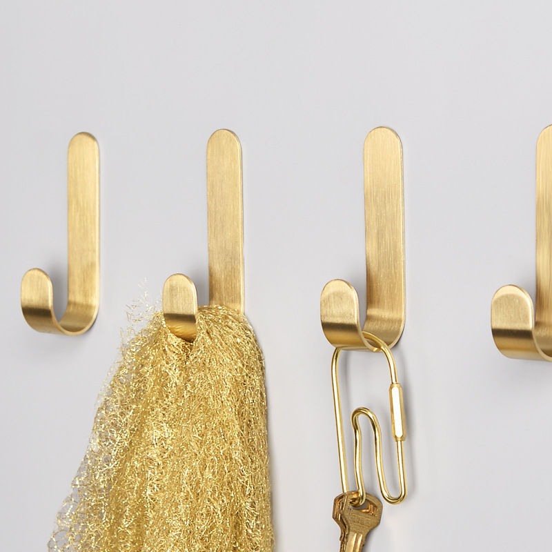 Robe Hook Adhesive - 1-5 buah kait dinding kuningan bebas