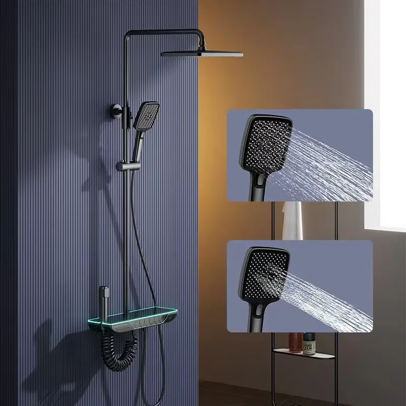 Home Bath - Set Shower Termostatik Digital Pintar, Keran