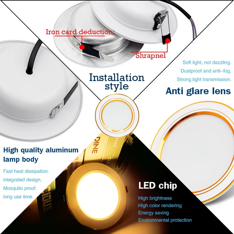 10 Buah/Lot Led Downlight AC 2 - Home Of The Year Bathroom ulasan dan harga