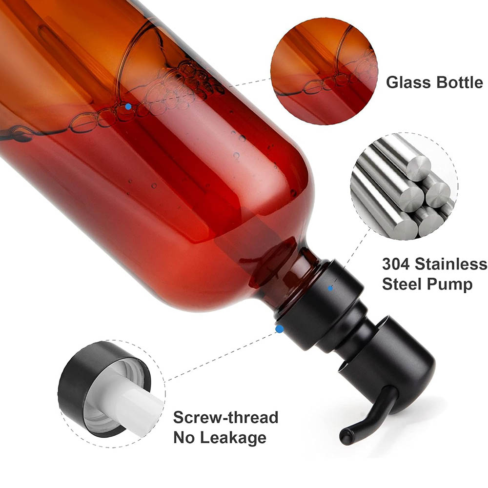 Dispenser Sabun Kaca Amber den - Home Bathroom Soap Dispenser ulasan dan harga