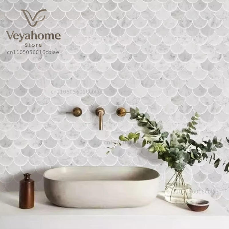 Ubin Mosaik Marmer Berpola Sis - Home Bathroom Wall Tiles ulasan dan harga