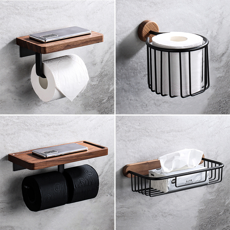 Tempat Tisu Kayu Solid Tanpa B - Home Bathroom Paper Towel Holder ulasan dan harga