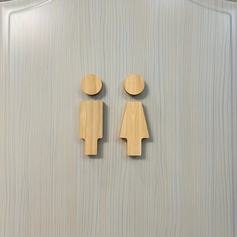 2 Buah Tanda Kamar Mandi Kayu  - Home Bathroom Door ulasan dan harga