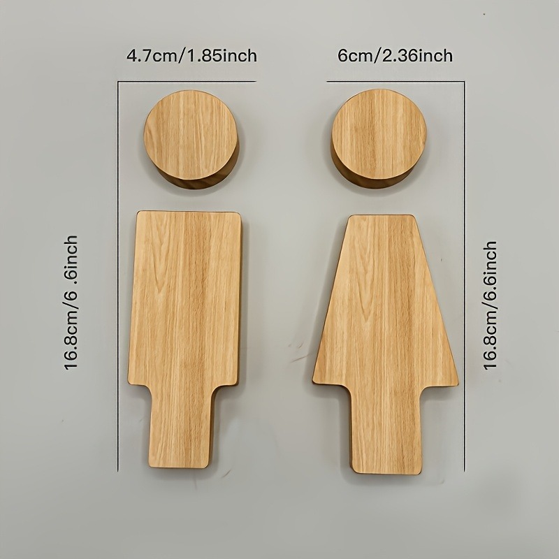 2 Buah Tanda Kamar Mandi Kayu  - Home Bathroom Door ulasan dan harga