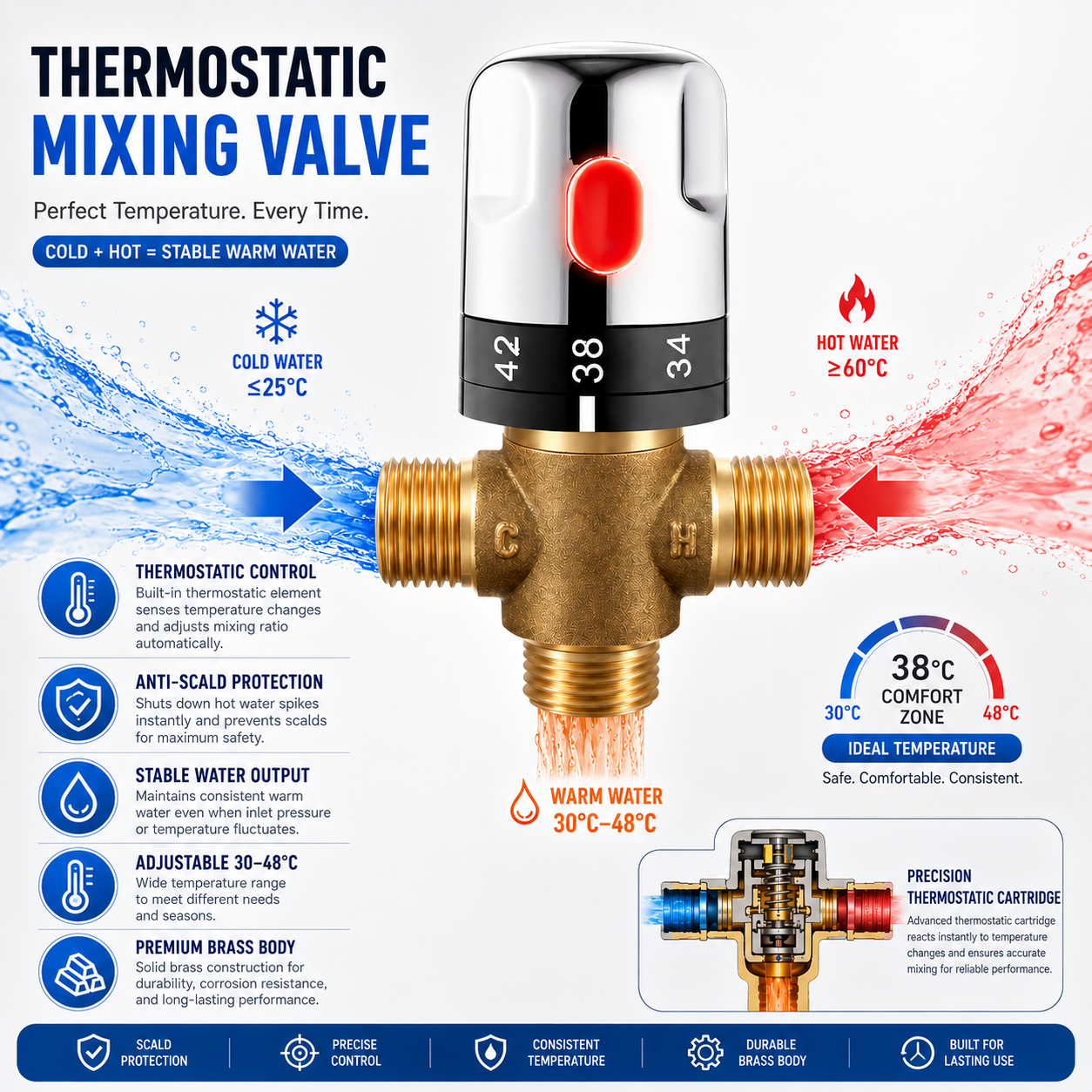 Katup Pencampur Termostatik Ku - Home Hardware Bathroom Faucets ulasan dan harga
