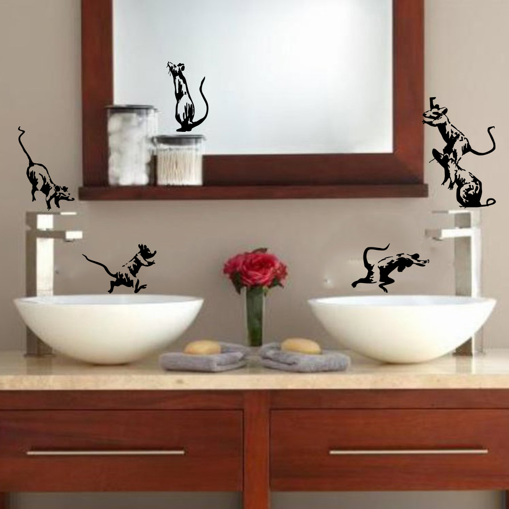 5 Buah Stiker Dinding Tikus To - Home Bathroom Wall Tiles ulasan dan harga