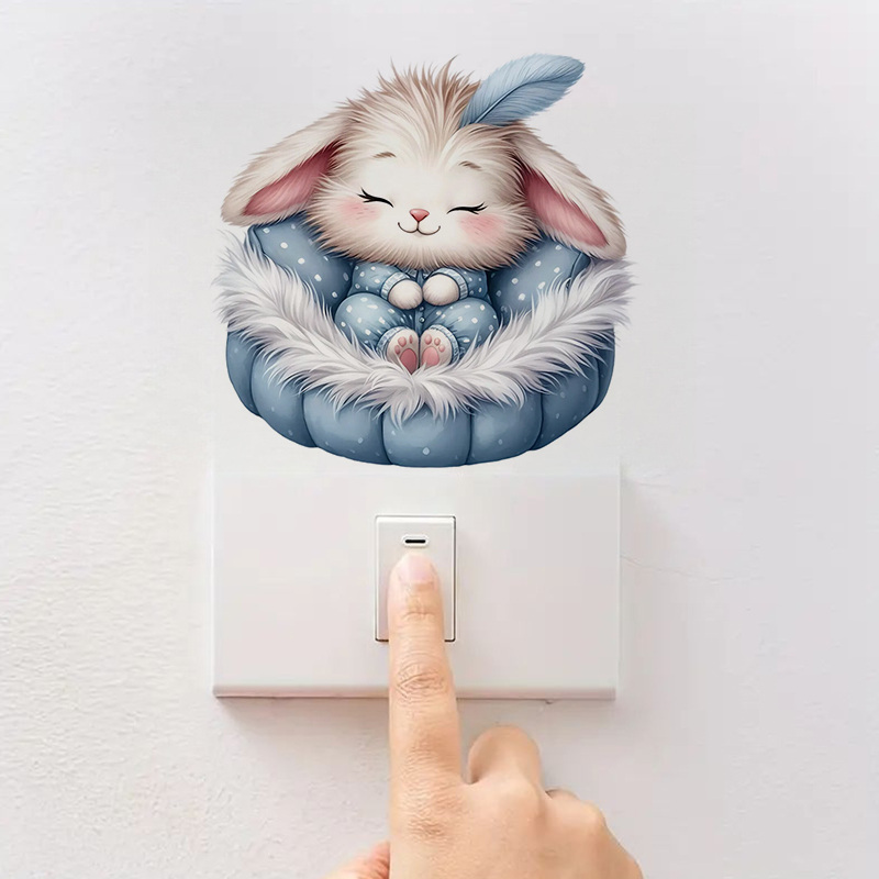Stiker kelinci lucu, tempelan  - Home Bathroom Wall Tiles ulasan dan harga
