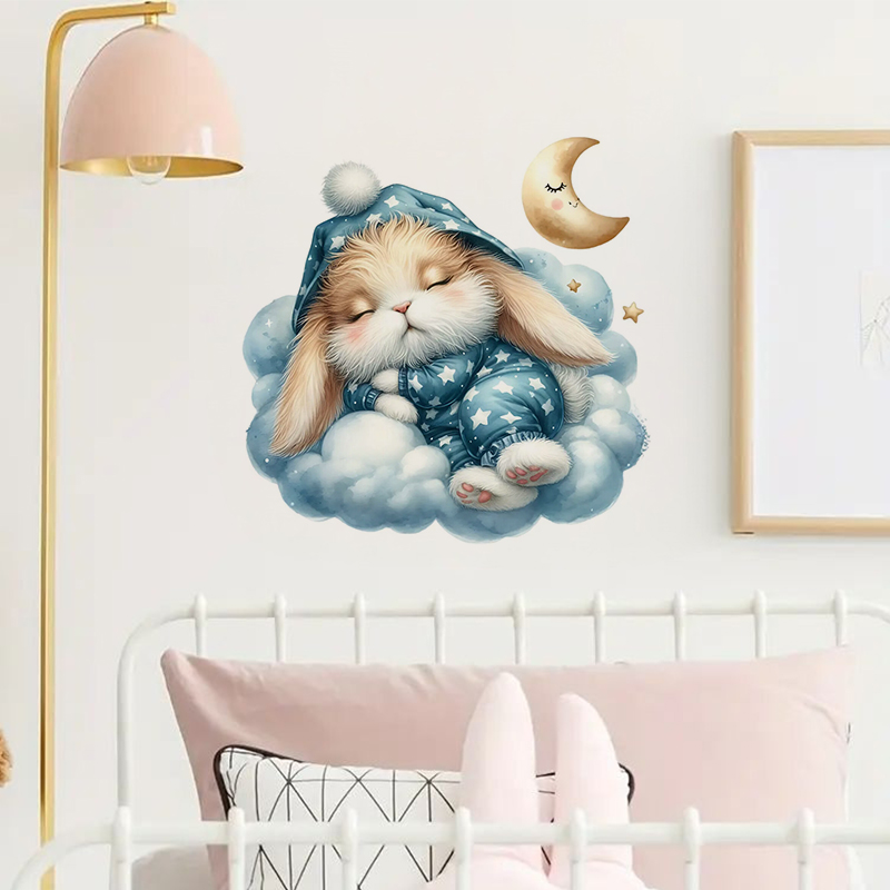 Stiker kelinci lucu, tempelan  - Home Bathroom Wall Tiles ulasan dan harga