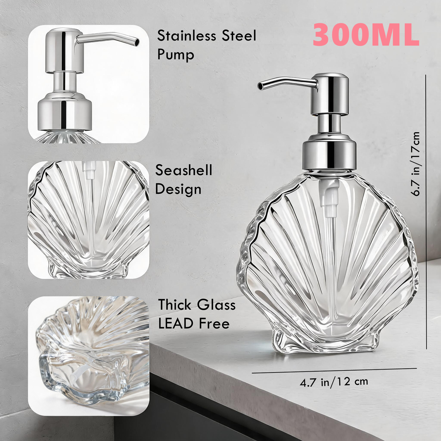 Dispenser Sabun Kaca Kerang De - Home Bathroom Soap Dispenser ulasan dan harga