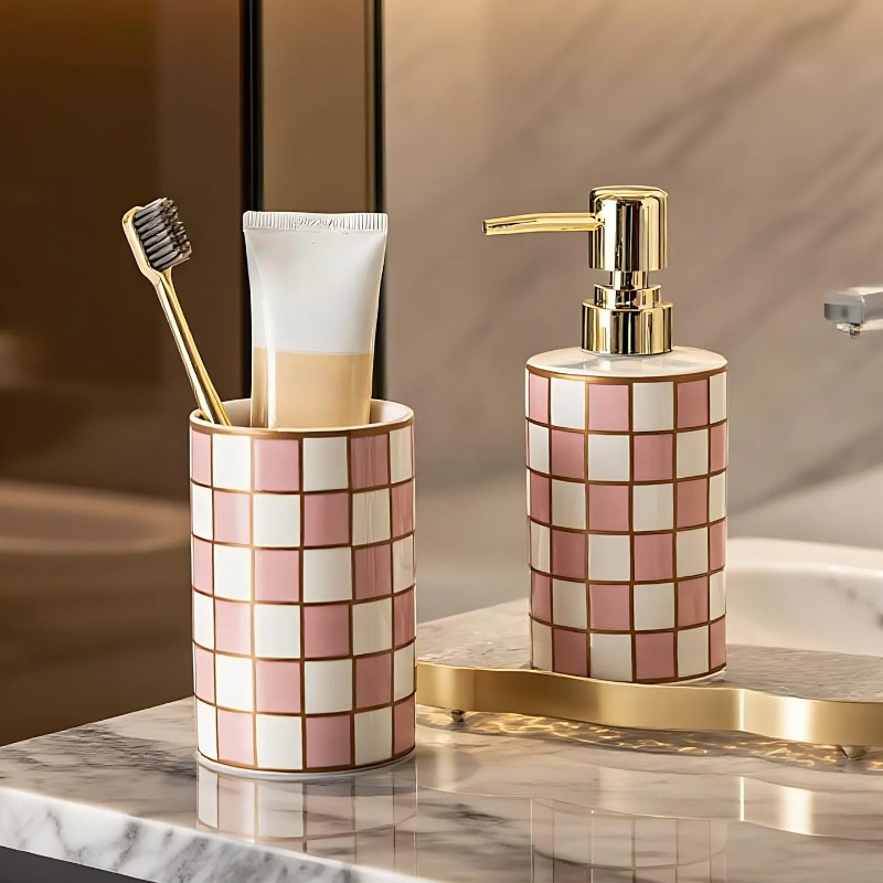 Botol Lotion Keramik Silinder  - Home Bathroom Soap Dispenser ulasan dan harga
