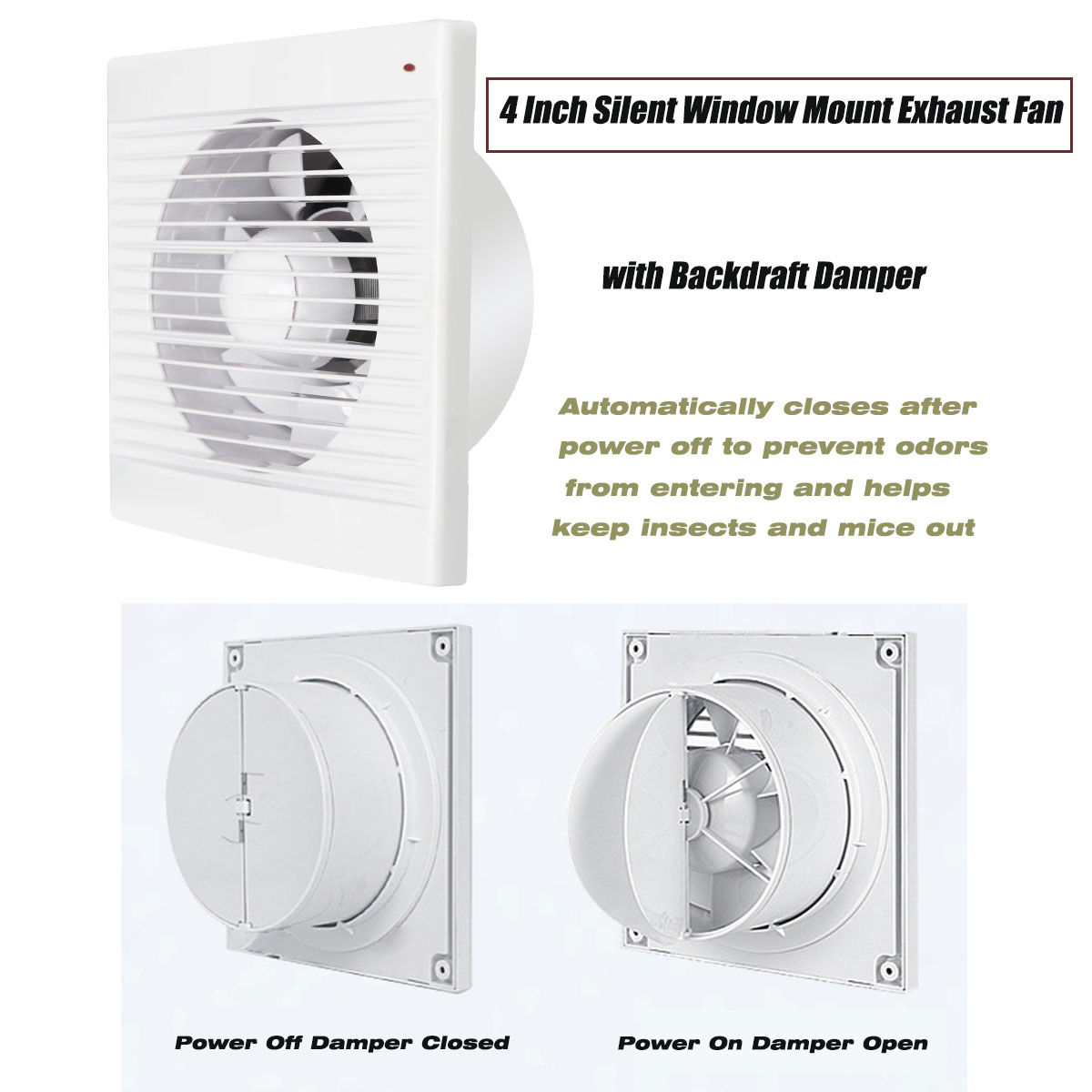 Kipas Exhaust 4 Inch Senyap un - Home Bathroom Ventilation ulasan dan harga