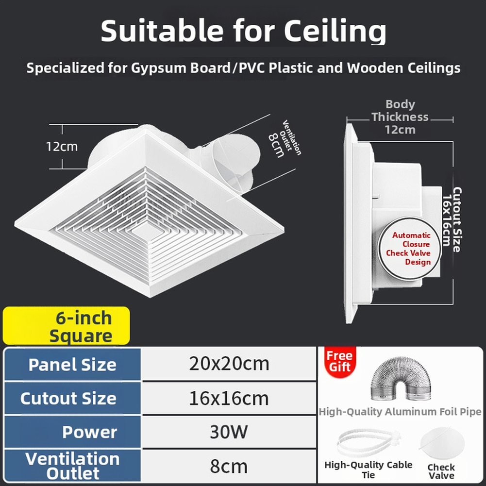 Kipas Ventilasi Plafon 6 Inci  - Home Bathroom Ventilation ulasan dan harga