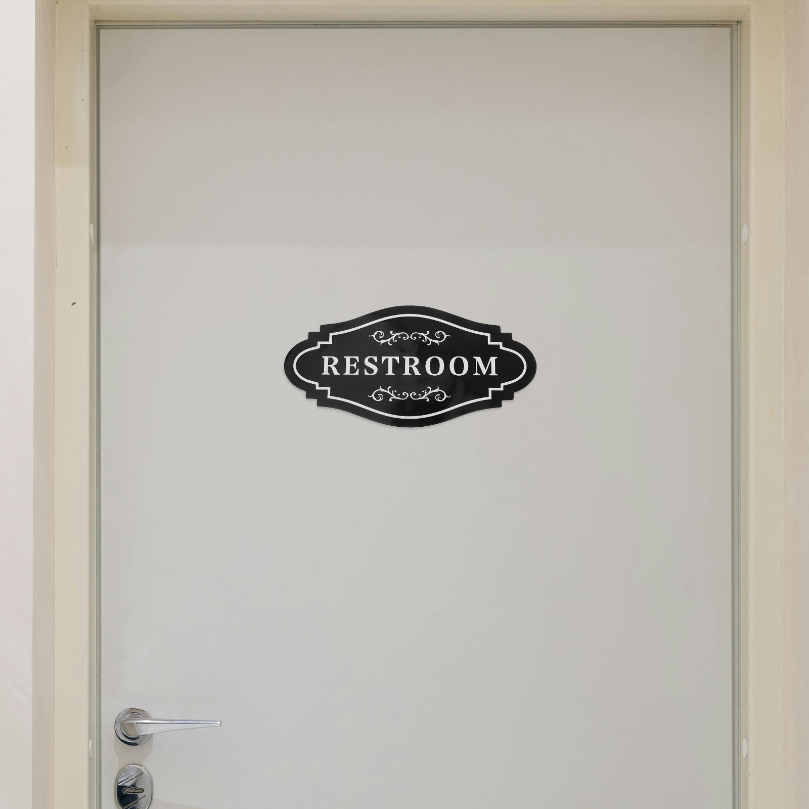 4Pcs Stiker Vinyl Toilet Hitam - Home Bathroom Door ulasan dan harga