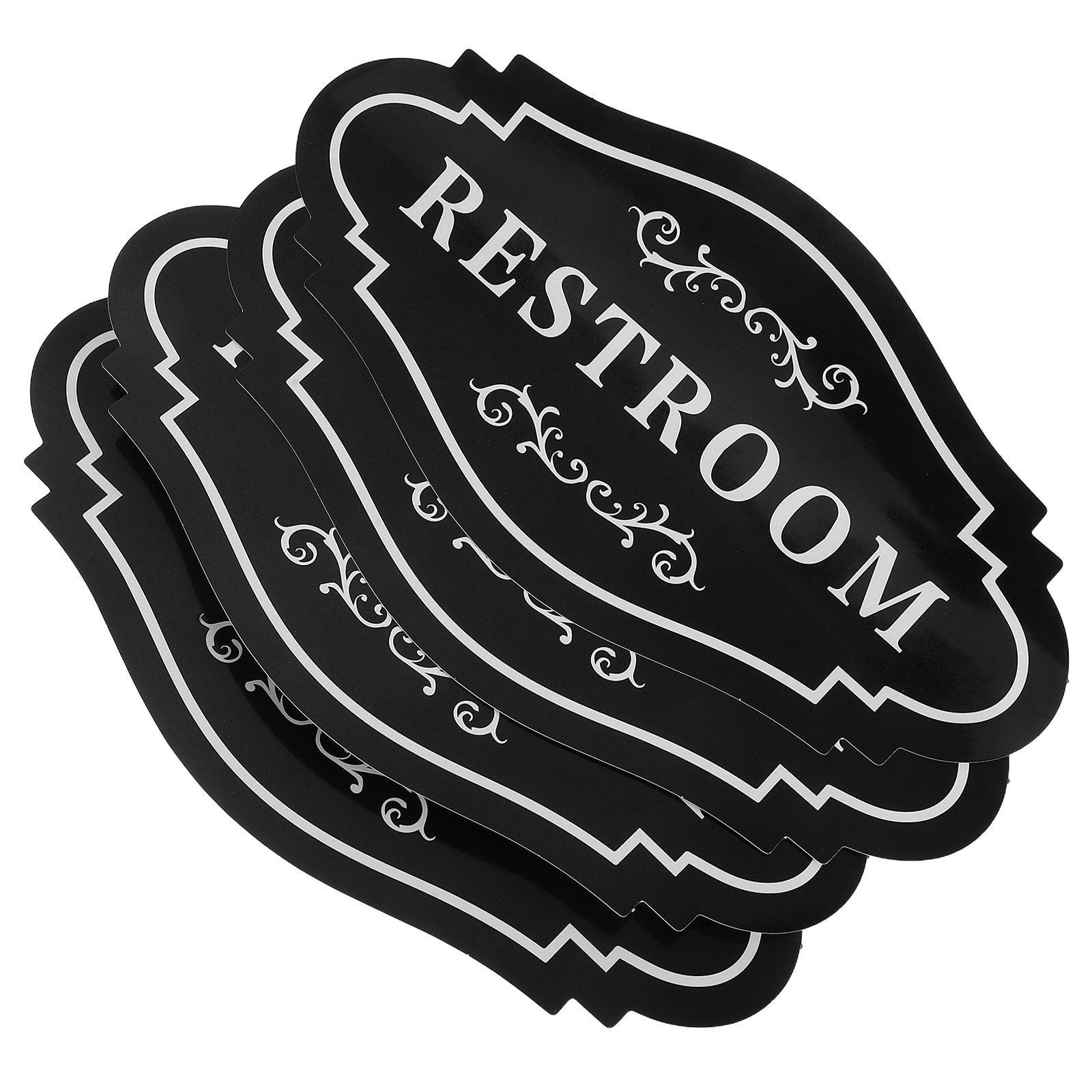 4Pcs Stiker Vinyl Toilet Hitam - Home Bathroom Door ulasan dan harga