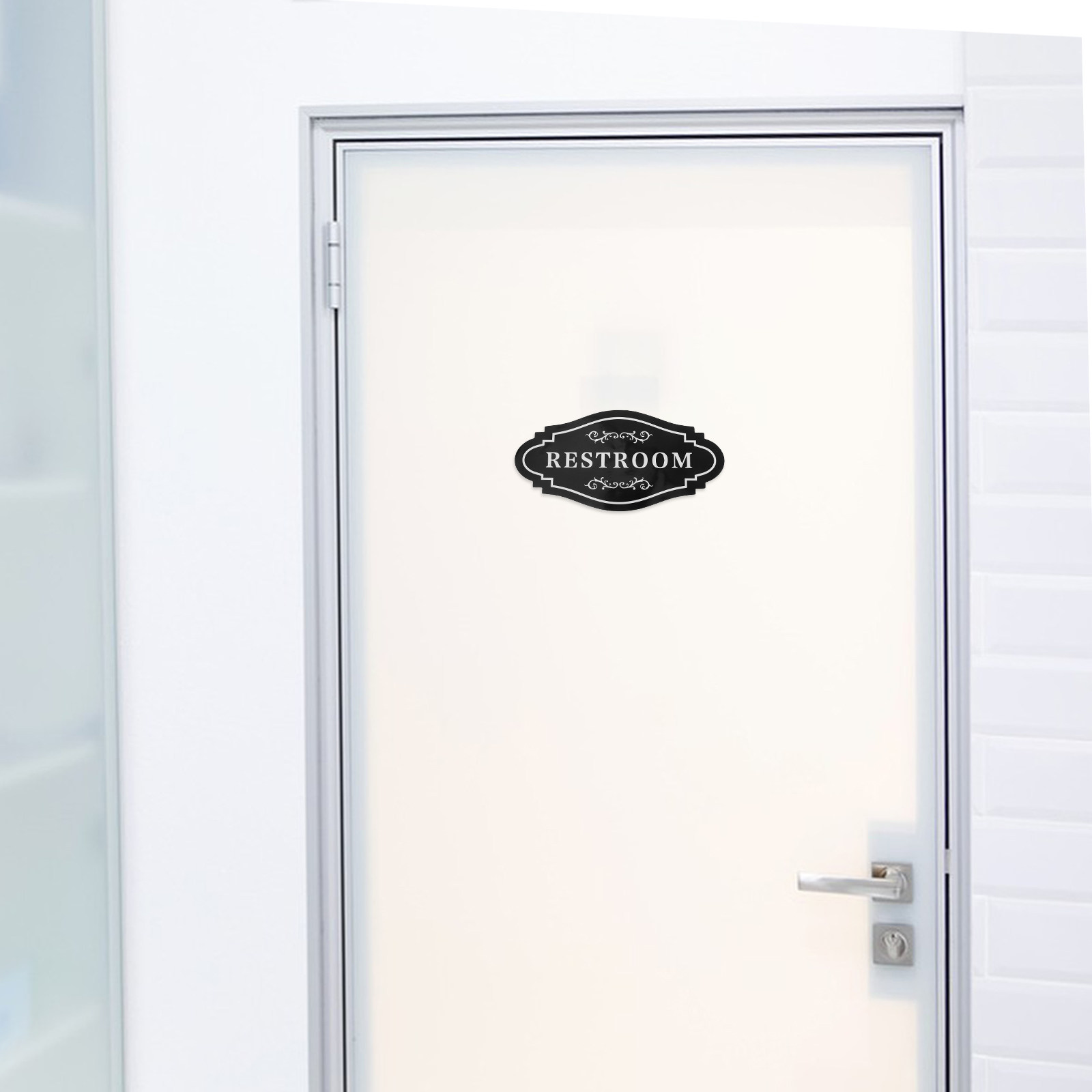 4Pcs Stiker Vinyl Toilet Hitam - Home Bathroom Door ulasan dan harga