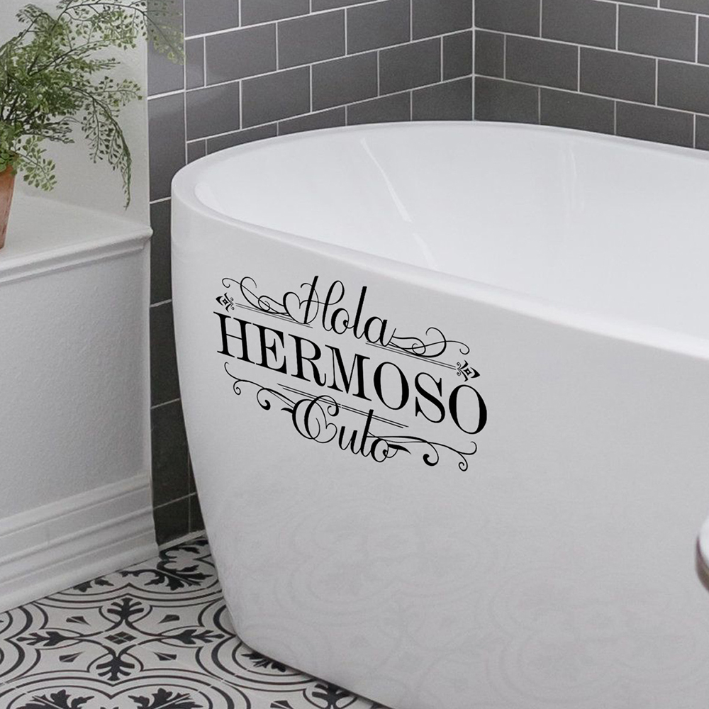 Stiker Dinding Toilet Hola Her - Home Bathroom Wall Tiles ulasan dan harga