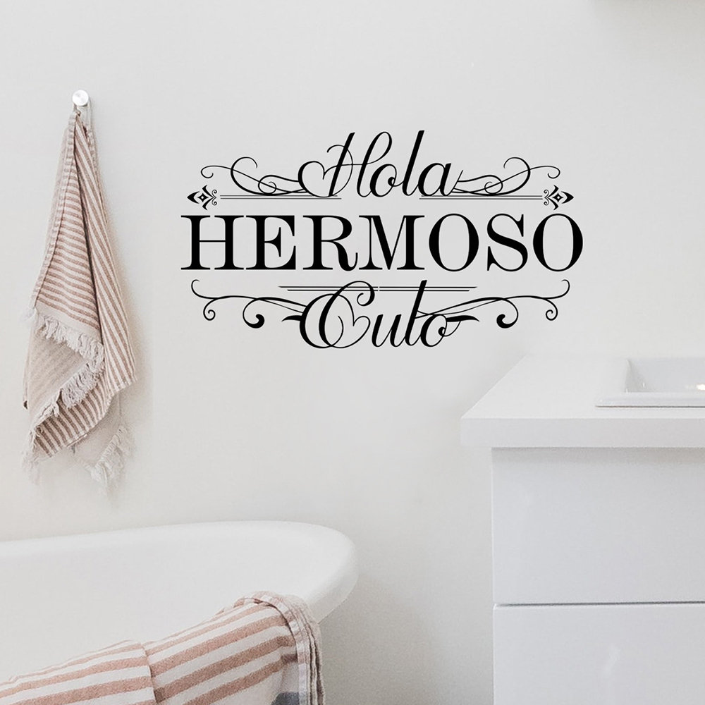 Stiker Dinding Toilet Hola Her - Home Bathroom Wall Tiles ulasan dan harga