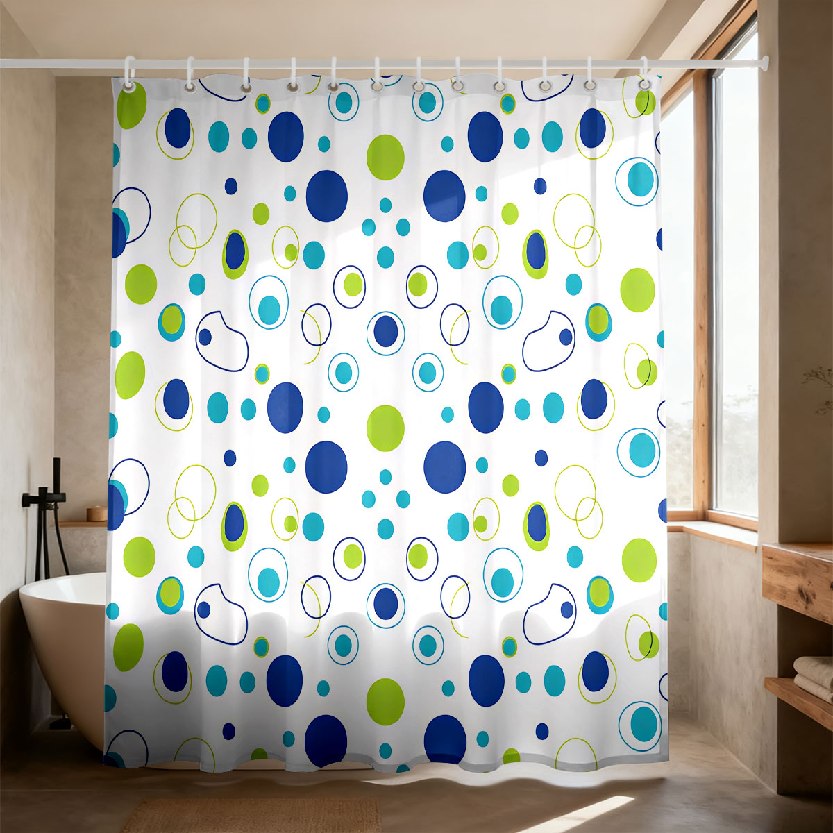 1 Buah Tirai Mandi Cetak Warna - Home Bathroom Partition ulasan dan harga