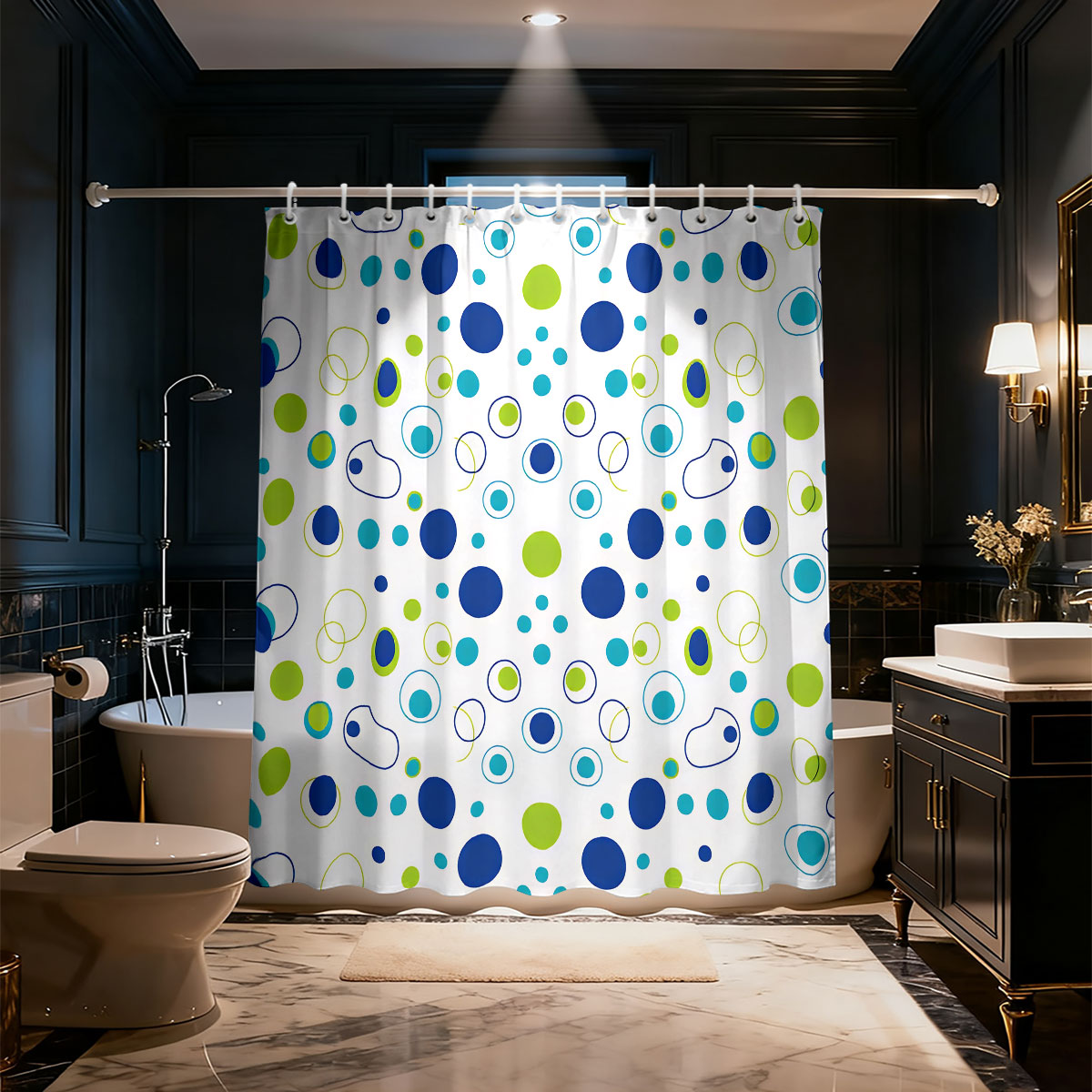 1 Buah Tirai Mandi Cetak Warna - Home Bathroom Partition ulasan dan harga