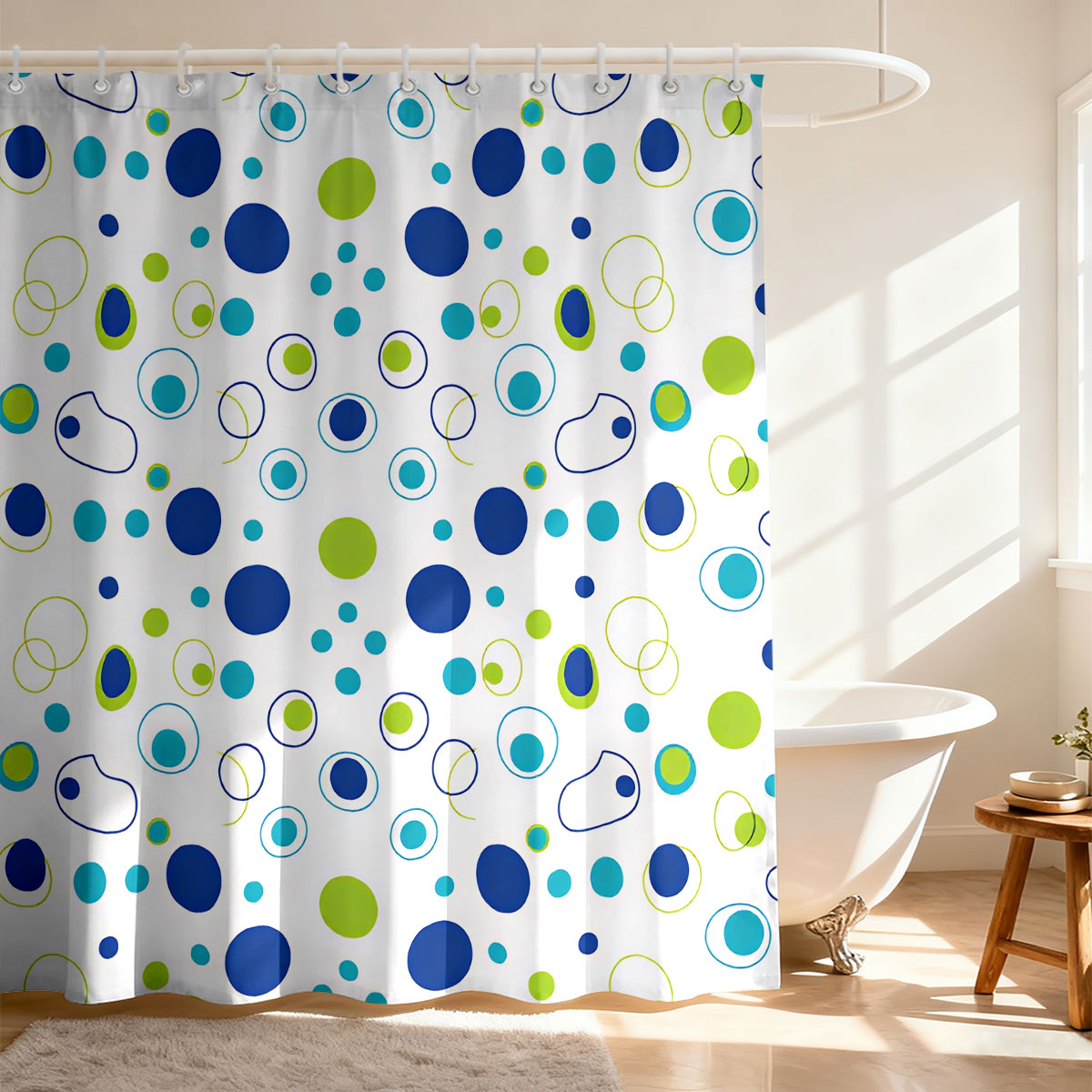 1 Buah Tirai Mandi Cetak Warna - Home Bathroom Partition ulasan dan harga
