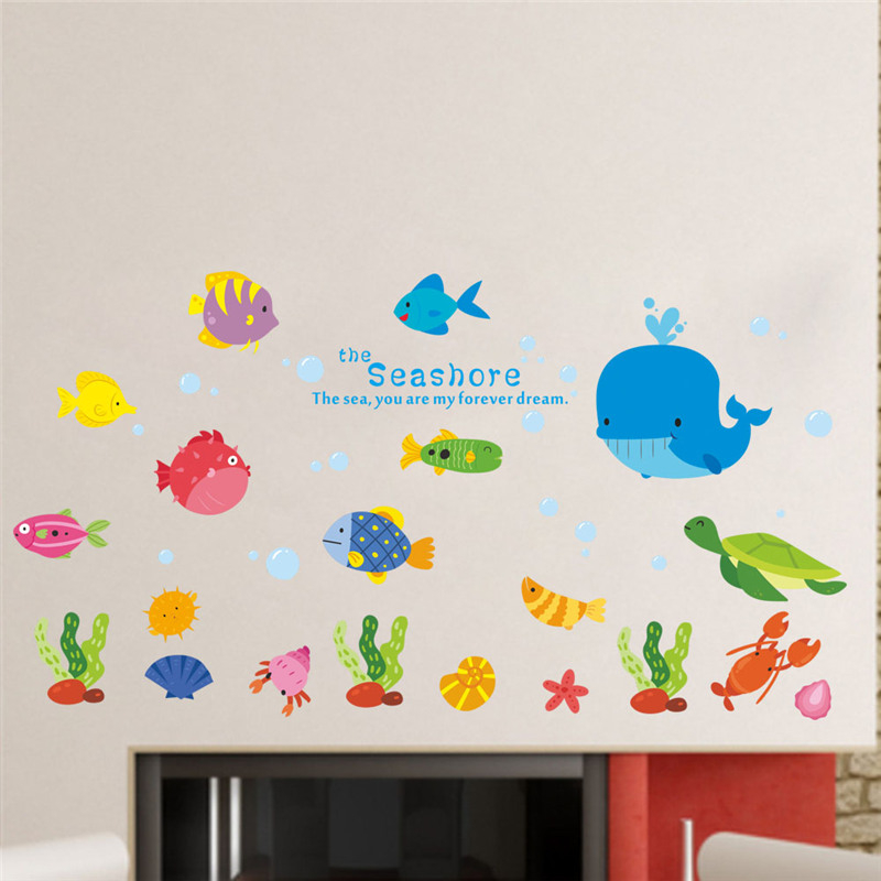 Stiker dinding gelembung paus  - Home Bathroom Wall Tiles ulasan dan harga