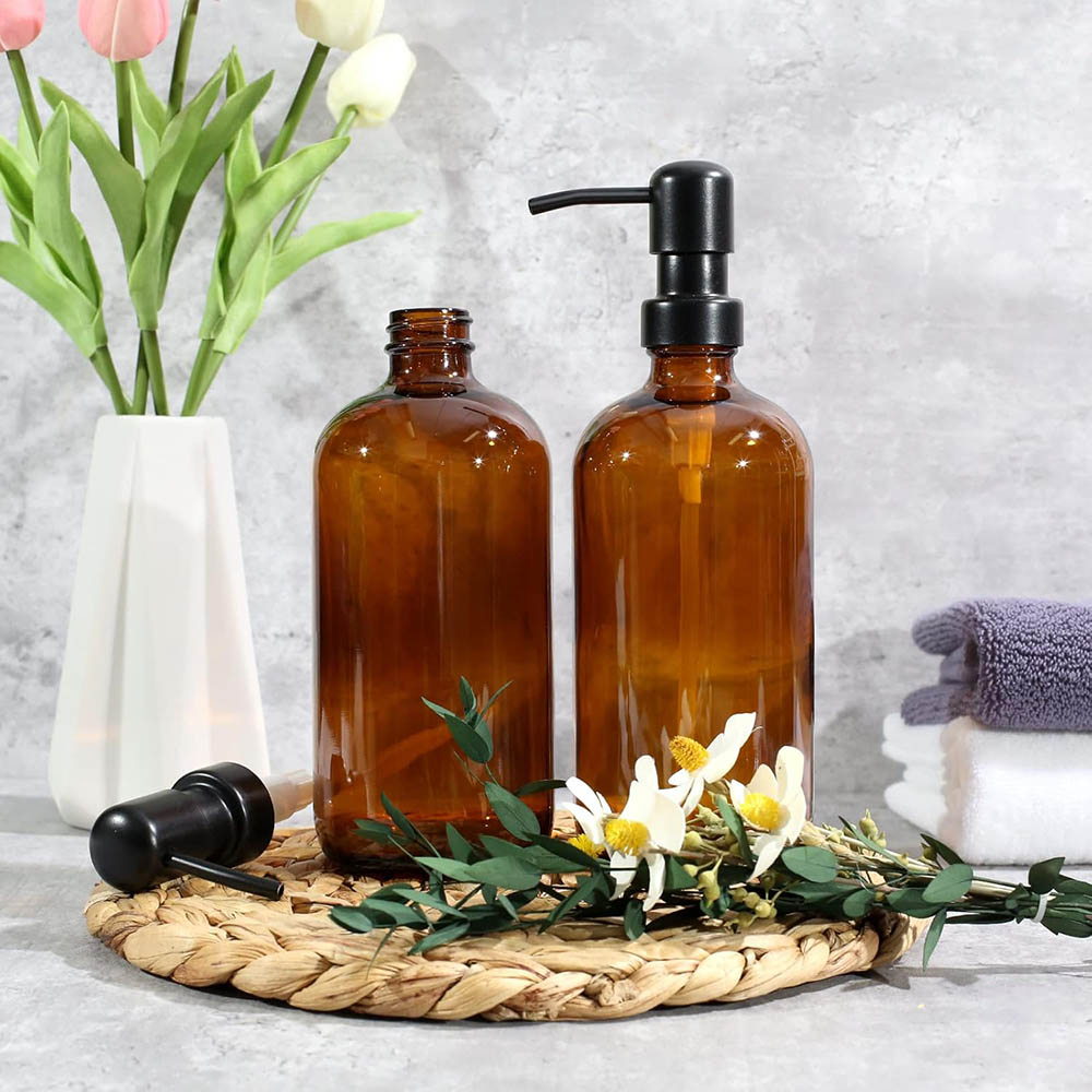 Dispenser Sabun Kaca Amber, 2  - Home Bathroom Soap Dispenser ulasan dan harga