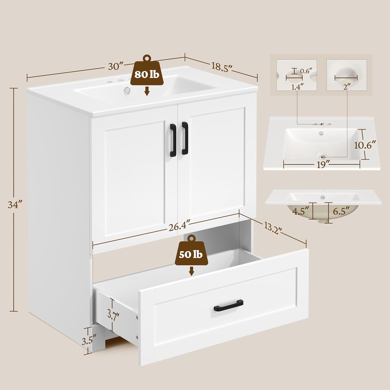 Meja Rias Kamar Mandi 30 Inci  - Home Bathroom Door ulasan dan harga