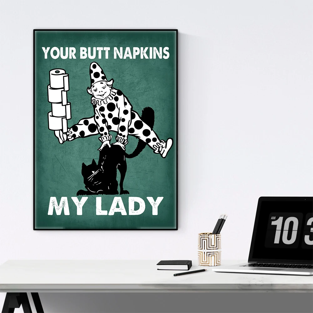 Poster Toilet kucing serbet pa - Home Bathroom Quotes ulasan dan harga