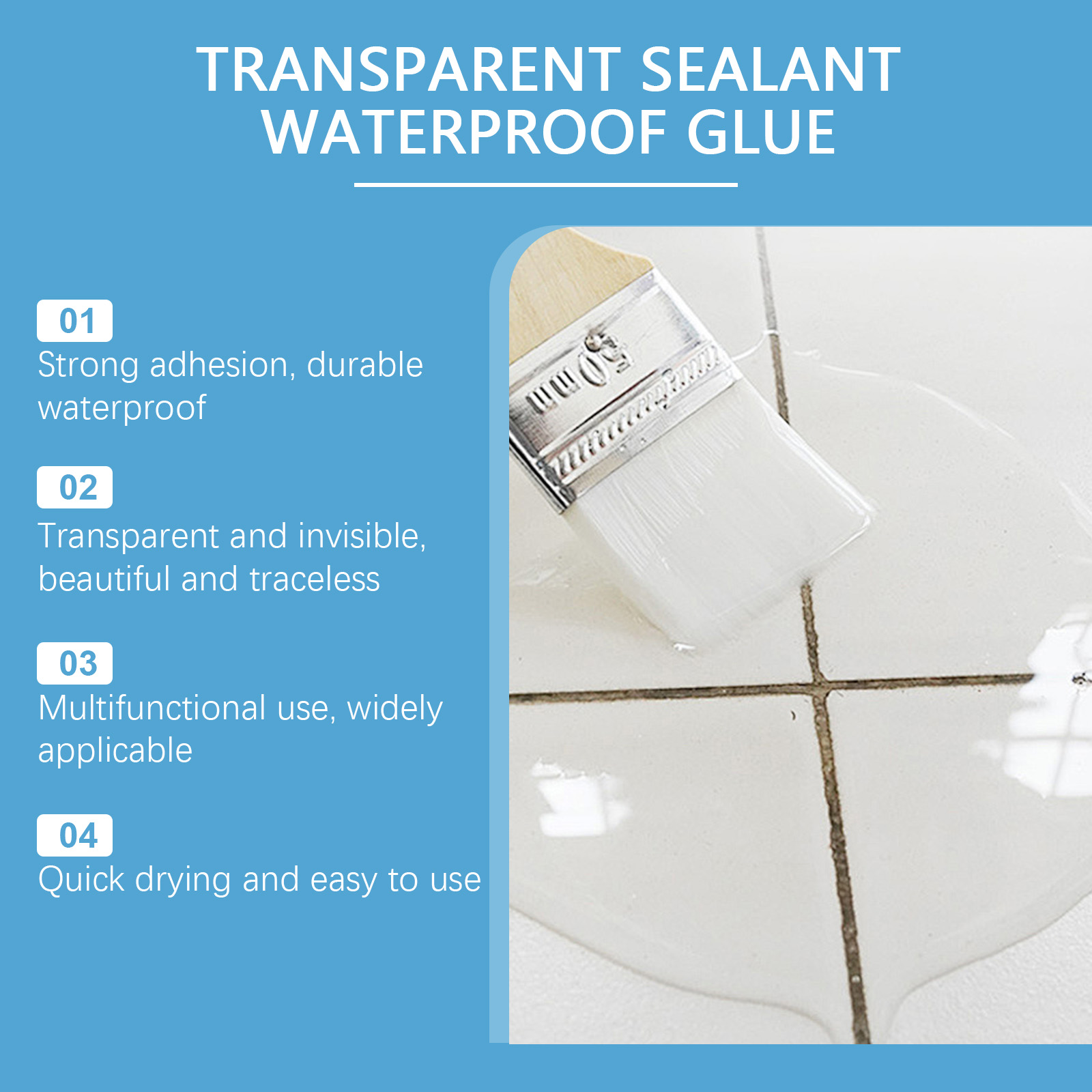 Sealant Tahan Air Transparan D - Home Bathroom Wall Tiles ulasan dan harga