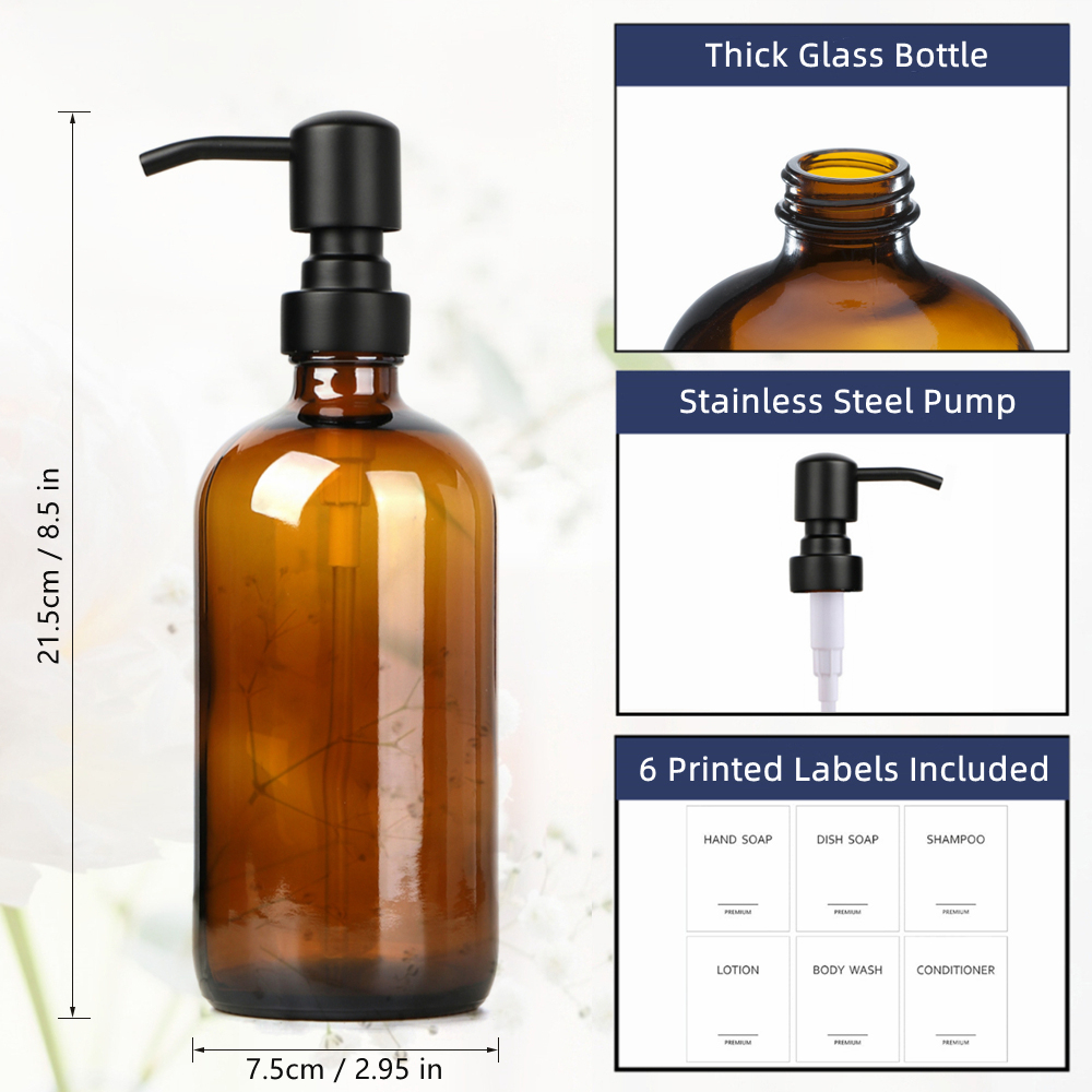 Dispenser sabun kaca Amber den - Home Bathroom Soap Dispenser ulasan dan harga