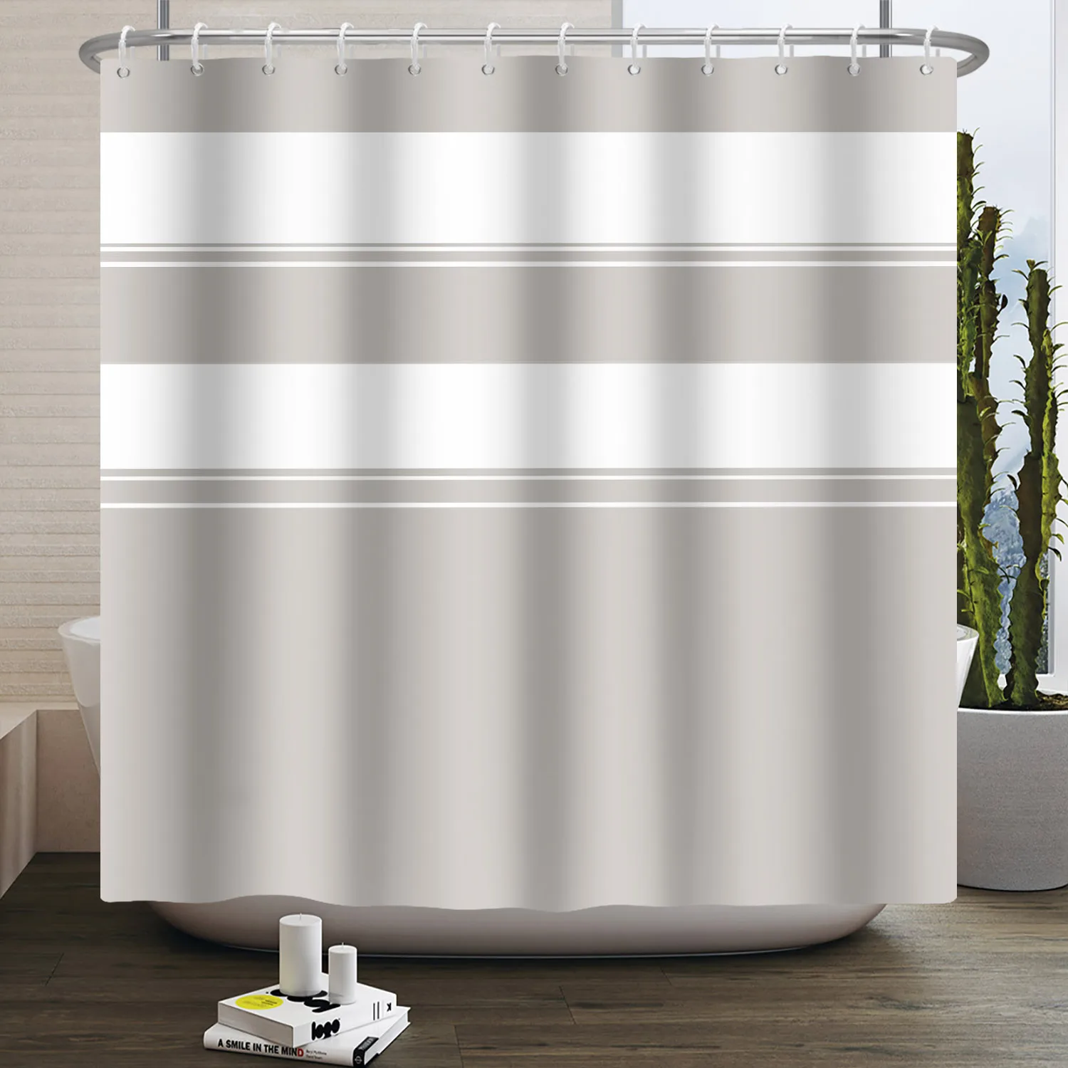 Tirai Mandi Pola Garis Sederha - Home Bathroom Partition ulasan dan harga
