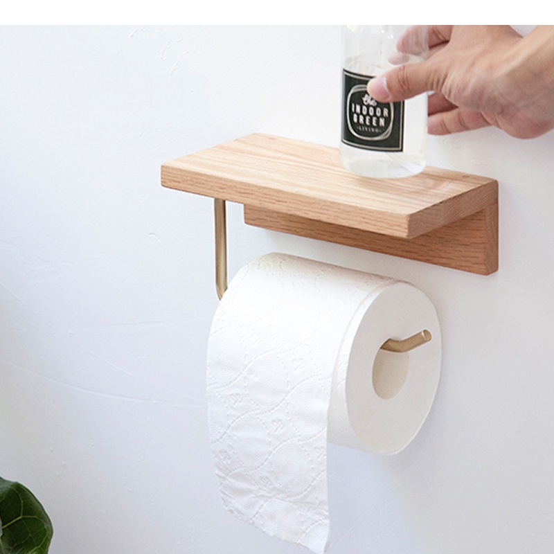 Tempat Tisu Kayu Wadah Penyimp - Home Bathroom Paper Towel Holder ulasan dan harga